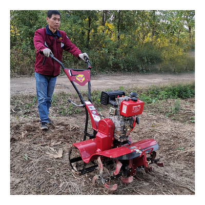 Fácil de operar con tracción a las cuatro ruedas motor diesel Mini Tiller 85 KG cultivador para la agricultura