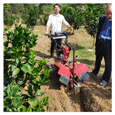 Tiller de micro-potencia de gasolina de huerto para la excavación de más de 10 cm de ancho 145 * 62 * 85 cm de tamaño