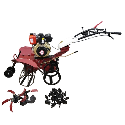 Mejorado 178F motor diésel con tracción a las cuatro ruedas Mini Power Tiller cultivador para la agricultura