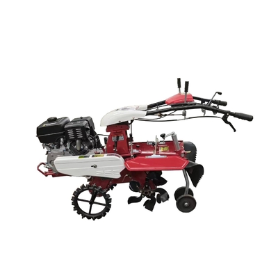 Versátil con tracción a las cuatro ruedas 177F Motor de gasolina Orchard Mini Power Tiller cultivador
