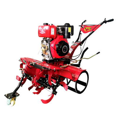 186F Motor diesel con tracción a las cuatro ruedas Mini Power Tiller Cultivator para la eficiencia de las granjas