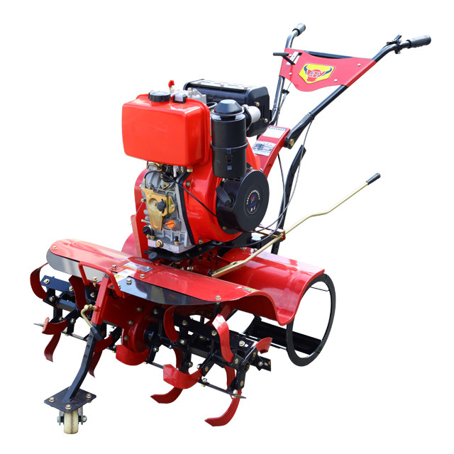 Fácil de operar con tracción a las cuatro ruedas motor diesel Mini Tiller 85 KG cultivador para la agricultura