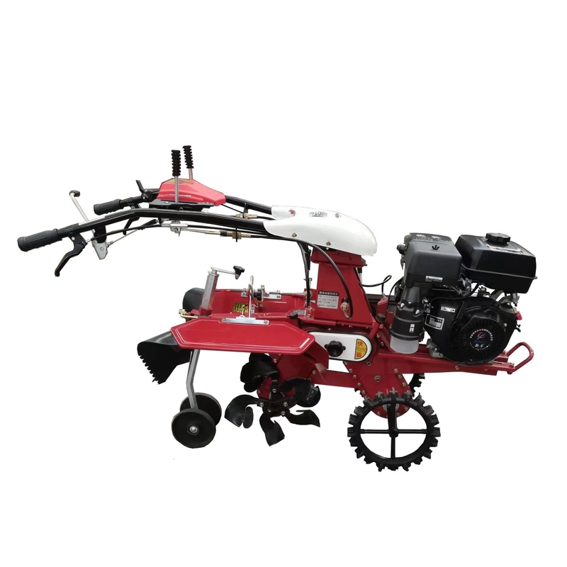 Versátil con tracción a las cuatro ruedas 177F Motor de gasolina Orchard Mini Power Tiller cultivador